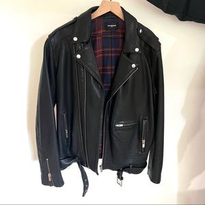 The Kooples mens moto leather jacket